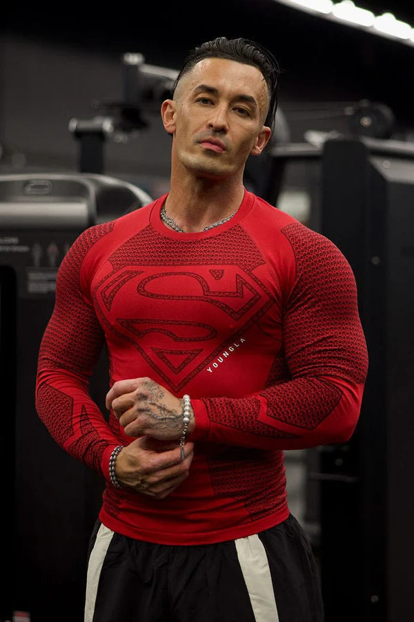 YOUNGLA X SUPERMAN COMPRESSION LONGSLEEVES