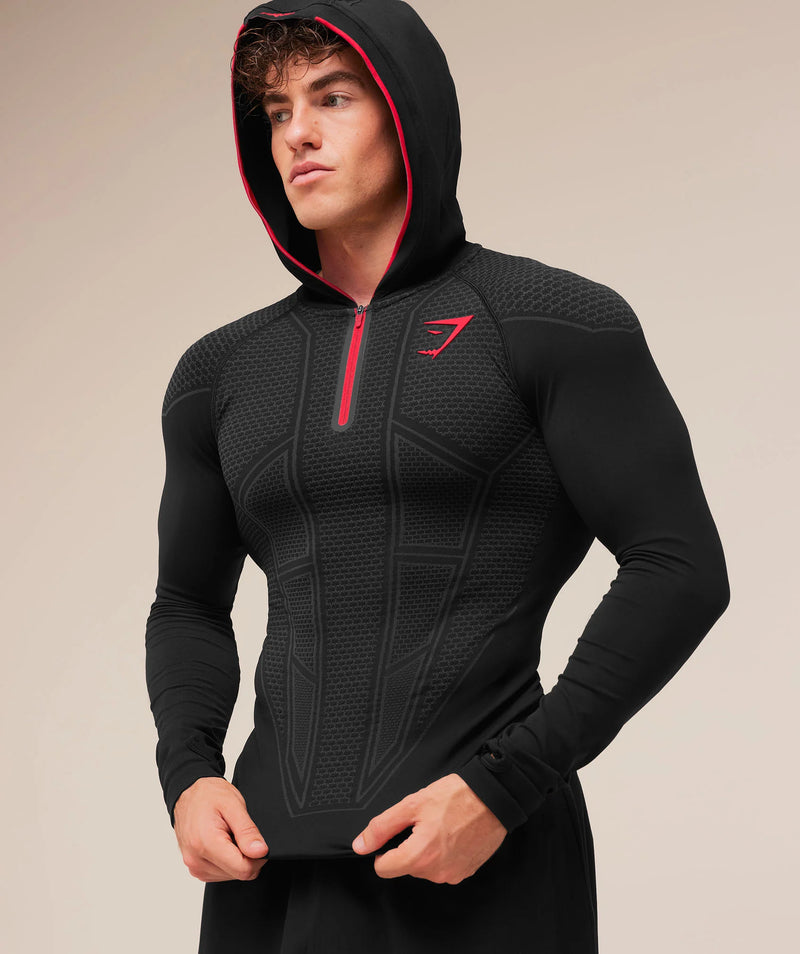 GYMSHARK ONYX V1 COMPRESSION HOODIE